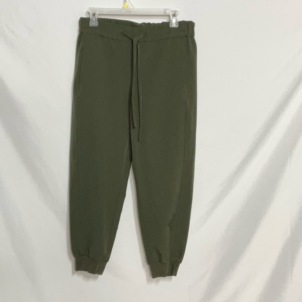 Prologue Green Track Pants with Ribbed Cuffs and Drawstring Waistband